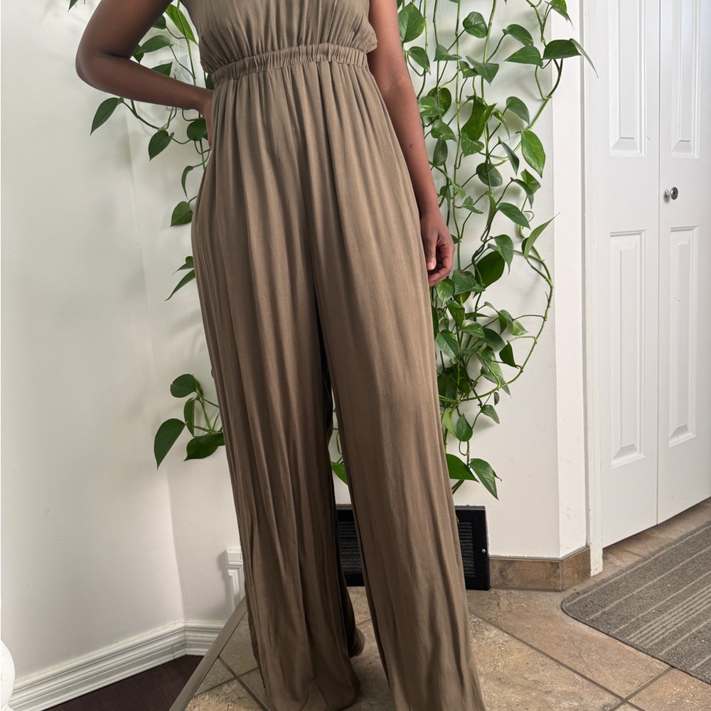 OKA b. Olive Green Relaxed Fit Jumpsuit
